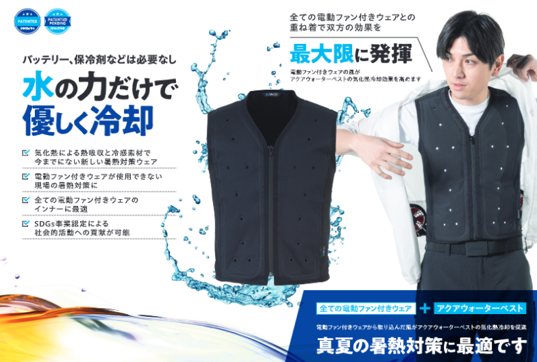 【AQUA TEC(アクアテック)|アクアウォーターベスト】水の力だけで優しく冷却